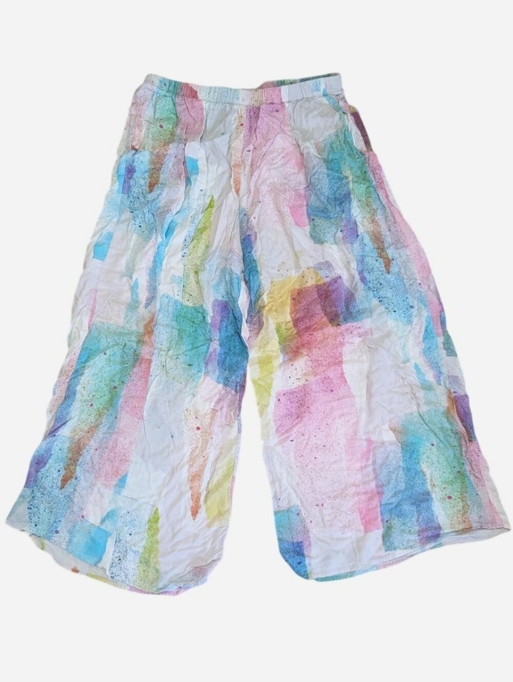 Jams World multicoloured wide leg pants Artsy paint watercolor rainbow pastels
